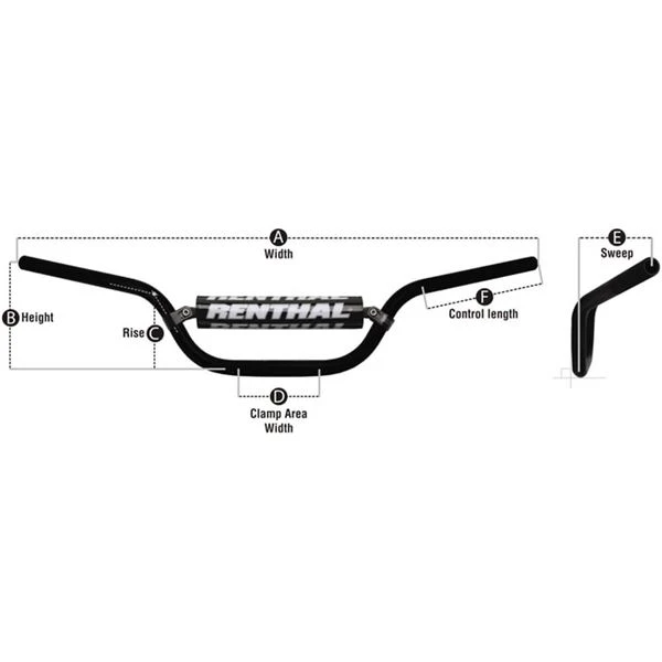 Renthal 7 / 8" Yamaha Banshee ATV Handlebar 5 Renthal 7 / 8" Yamaha Banshee ATV Handlebar - Image 3