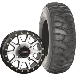 System 3 Off-Road 14x7, 4 / 156, 5+2 SB-3 Wheel And 30x10-14 SS360 Front Tire Kit
